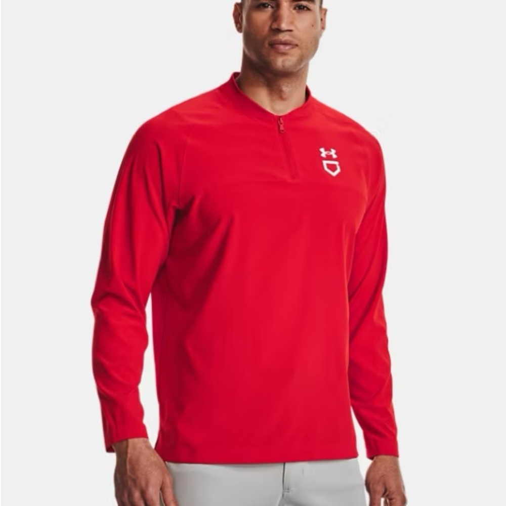 Men’s Under Armour Red Quarter Zip Top (baseball)